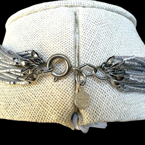 Ann Taylor LOFT Multi Strand Sparkle Twist Faceted Glass Charcoal Bead Necklace - Picture 5 of 10